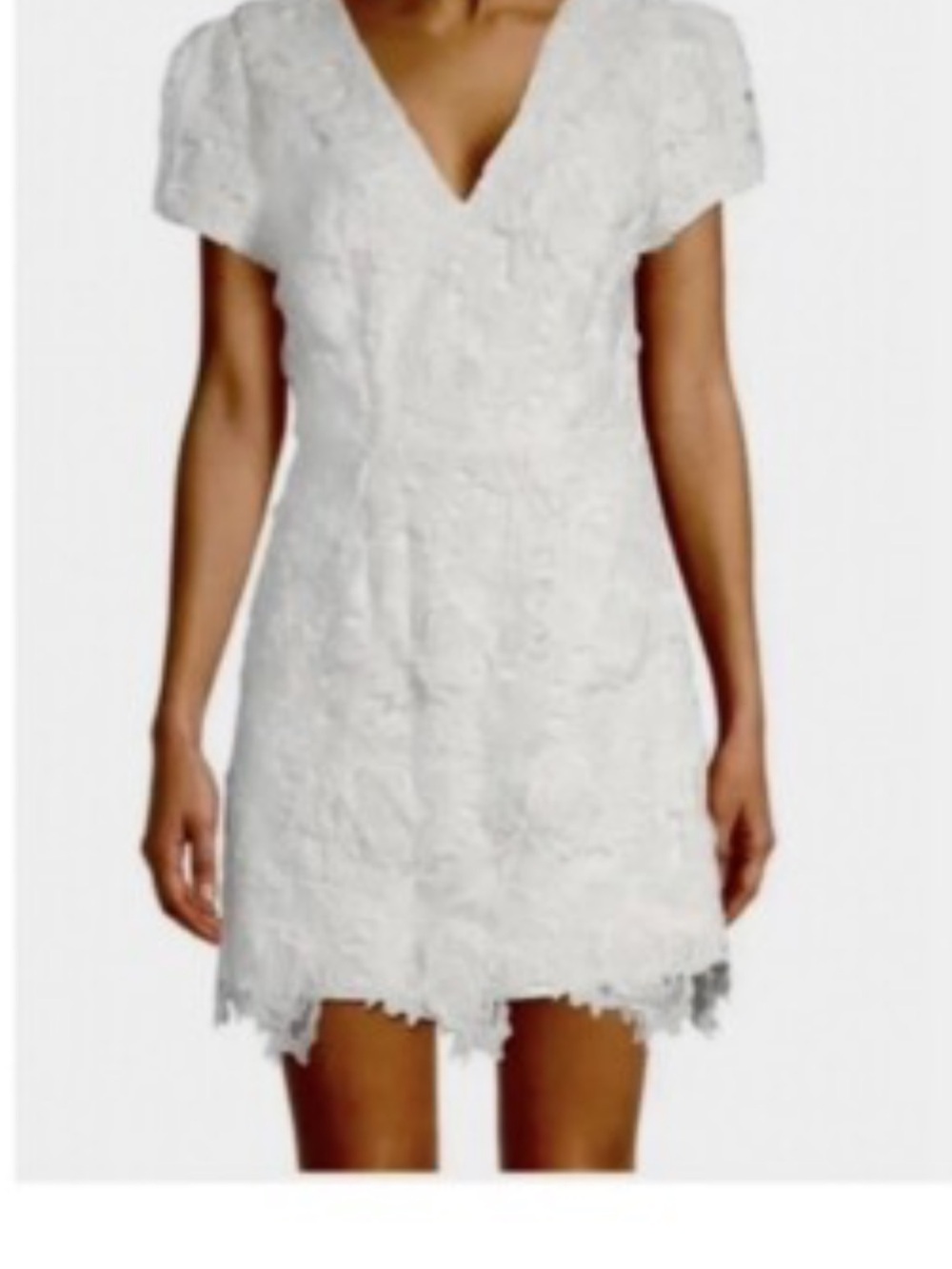 Milly White Atalie 3D Lace Floral Dress size 0 wedding rehearsal/shower